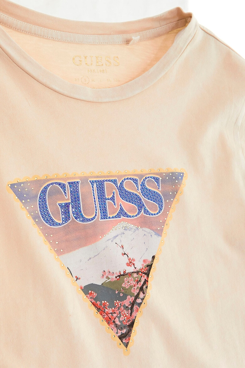 GUESS Tricou cu imprimeu si aplicatii de strasuri - Pled.ro