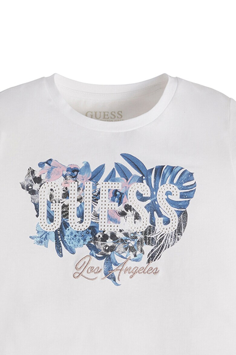 GUESS JEANS Tricou cu logo cu strasuri - Pled.ro