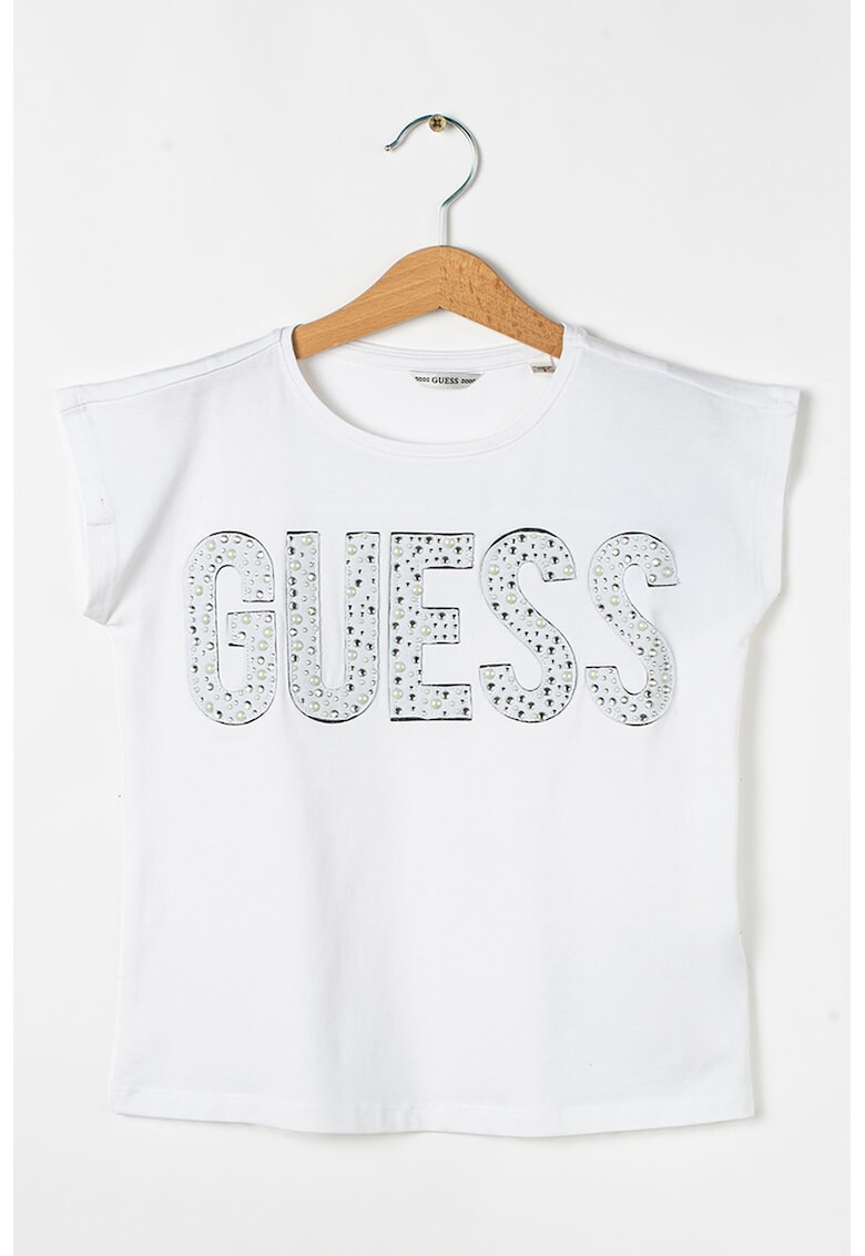 GUESS JEANS Tricou cu logo si decorat cu strasuri - Pled.ro