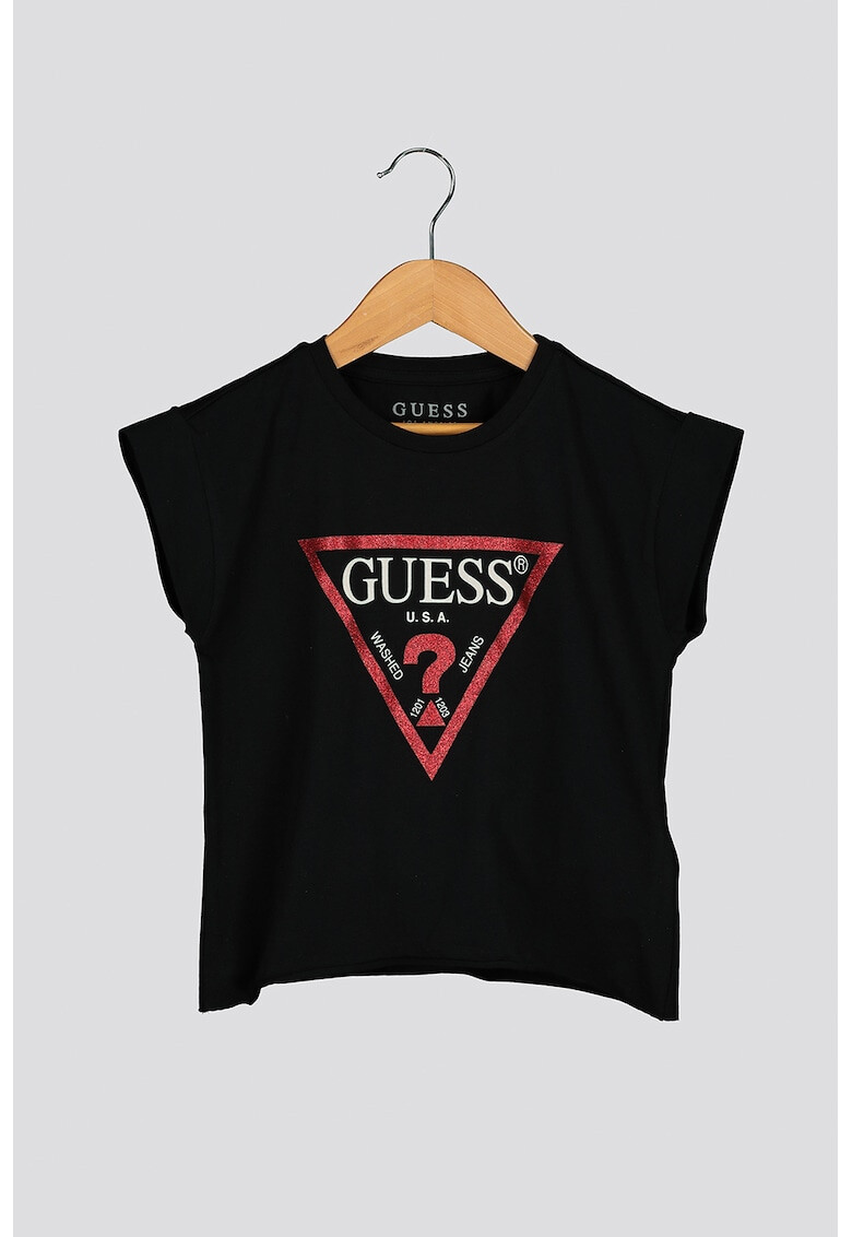 GUESS JEANS Tricou cu logo si maneci cazute - Pled.ro