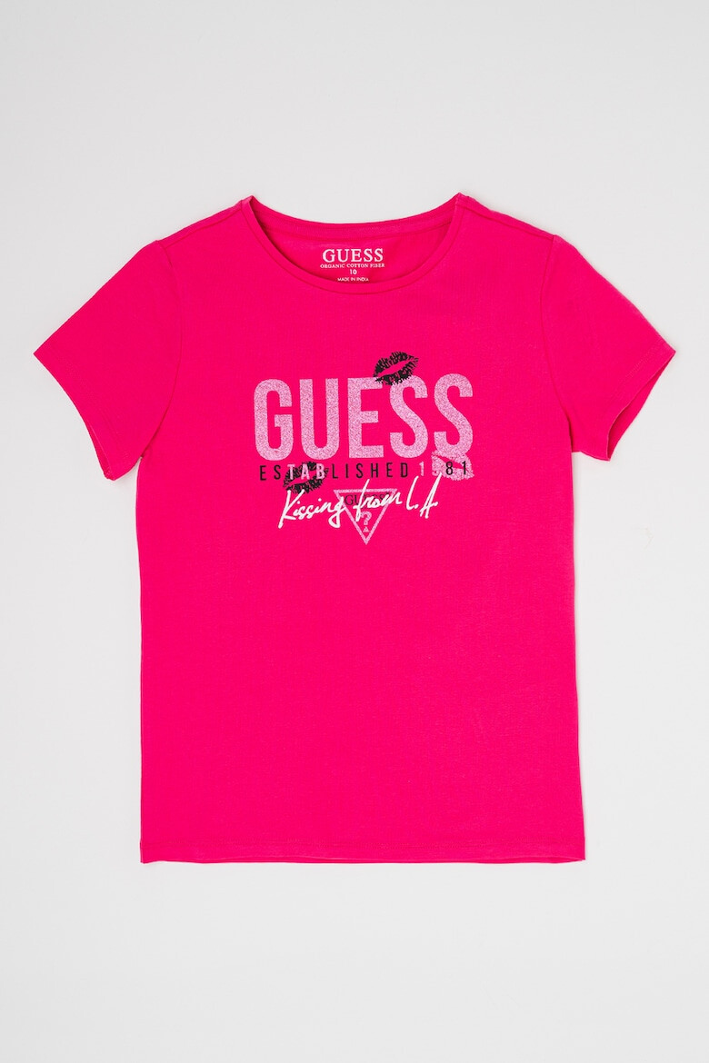 GUESS JEANS Tricou cu logo stralucitor - Pled.ro