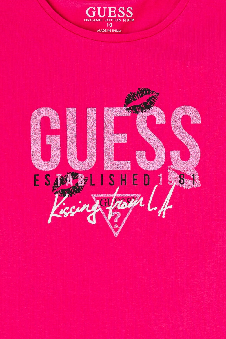 GUESS JEANS Tricou cu logo stralucitor - Pled.ro