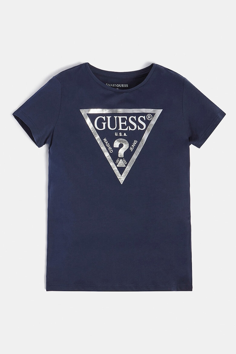 GUESS JEANS Tricou de bumbac cu imprimeu logo metalizat - Pled.ro