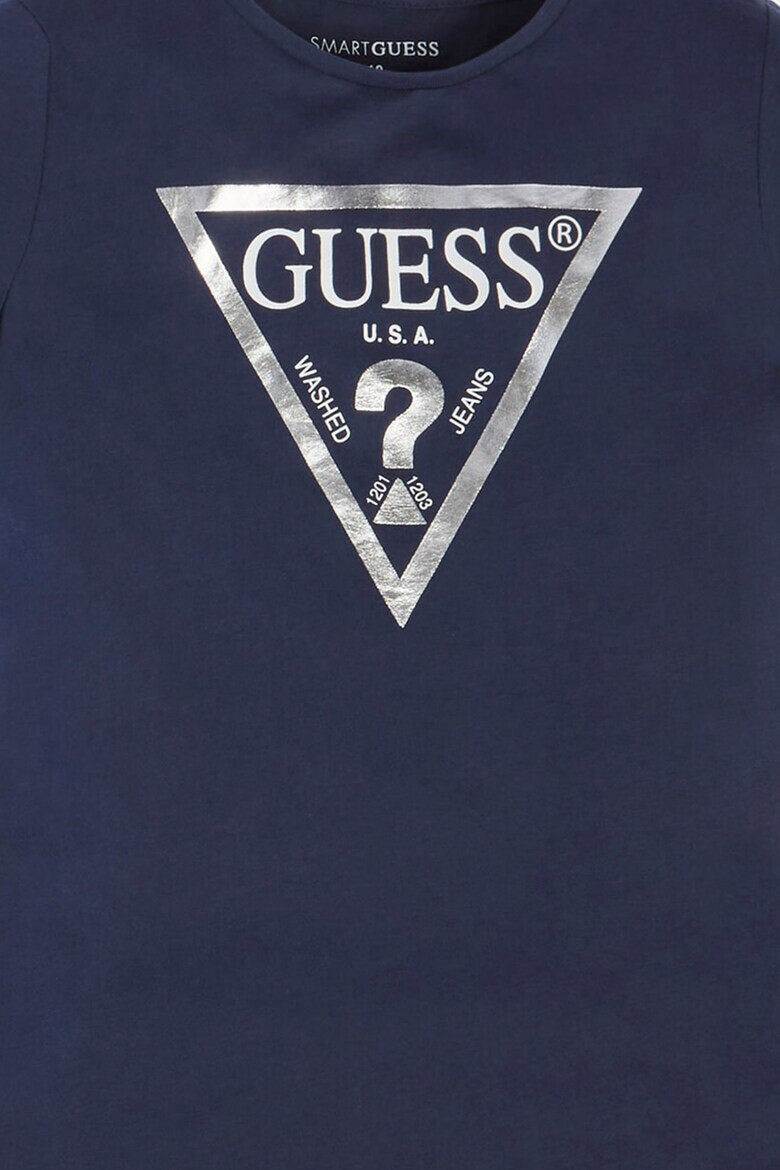 GUESS JEANS Tricou de bumbac cu imprimeu logo metalizat - Pled.ro