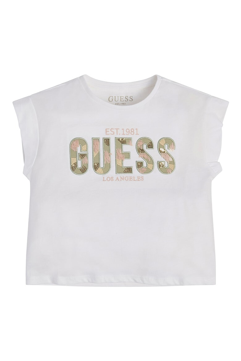 GUESS JEANS Tricou de bumbac cu logo brodat - Pled.ro