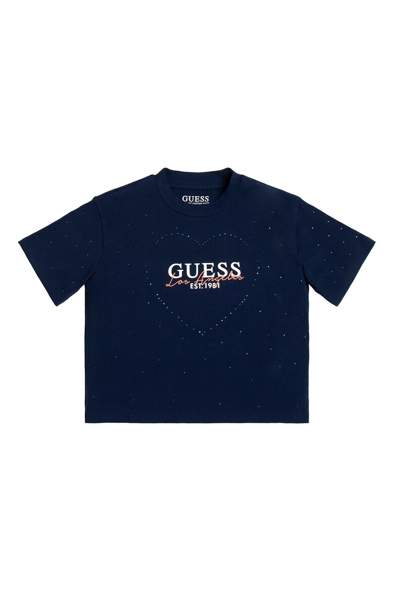 GUESS JEANS Tricou de jerseu cu aplicatii de strasuri - Pled.ro