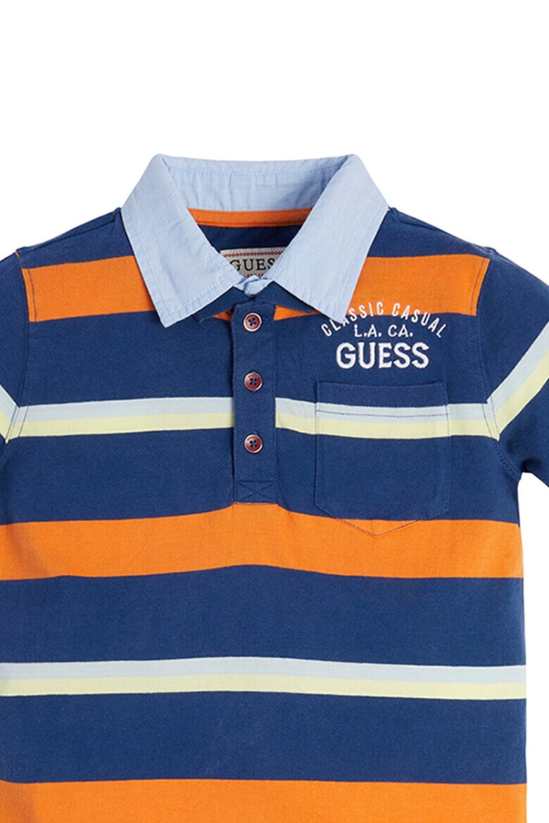 GUESS JEANS Tricou polo cu dungi si buzunar pe piept - Pled.ro