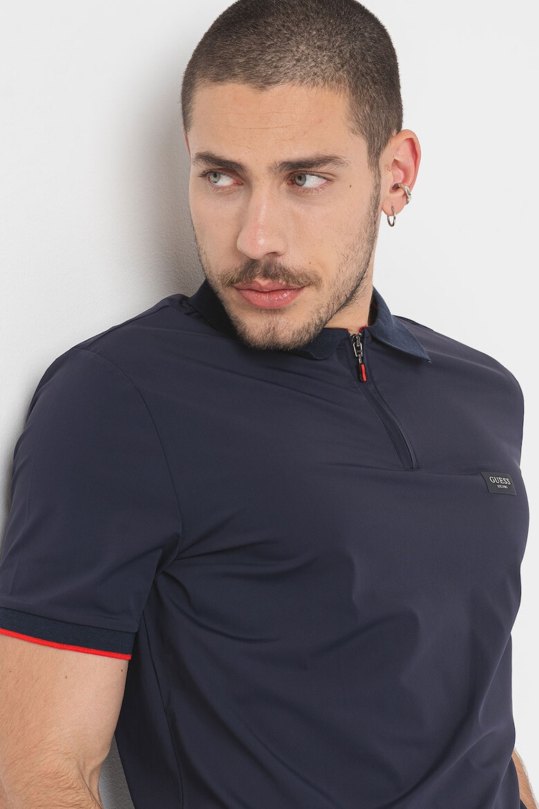 GUESS JEANS Tricou polo cu fenta cu fermoar - Pled.ro