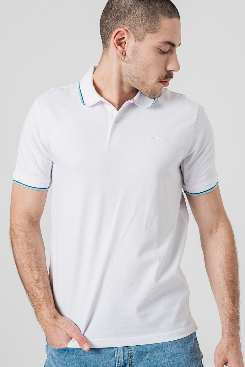 GUESS Tricou polo din amestec de bumbac - Pled.ro