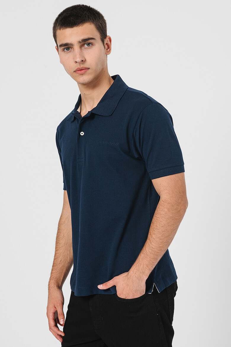 GUESS JEANS Tricou polo uni din bumbac - Pled.ro