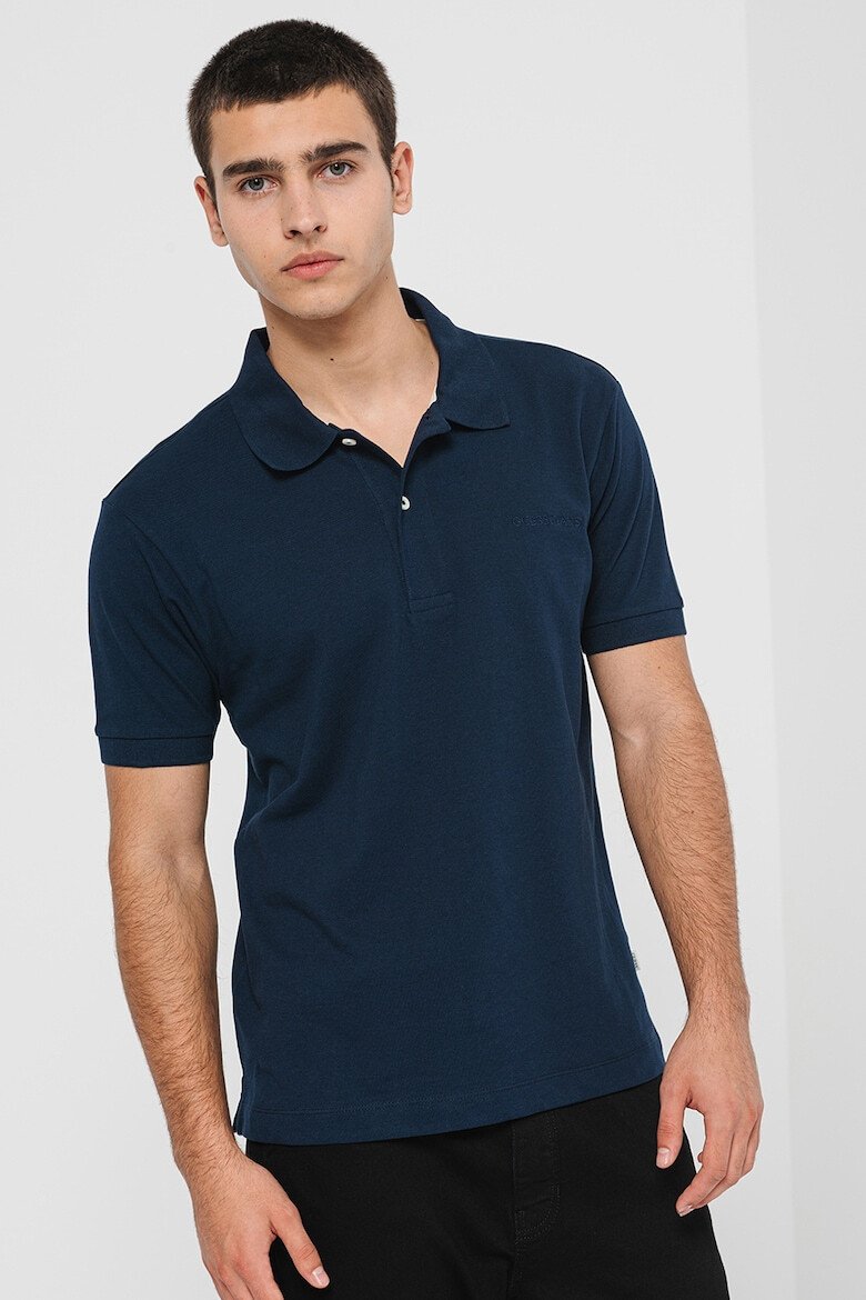 GUESS JEANS Tricou polo uni din bumbac - Pled.ro