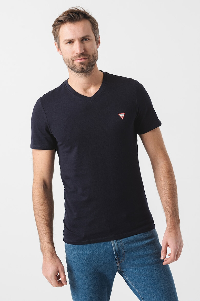 GUESS JEANS Tricou slim fit cu decolteu in V - Pled.ro