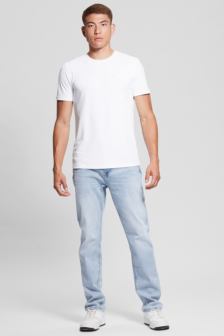 GUESS JEANS Tricou slim fit cu decolteu la baza gatului - Pled.ro