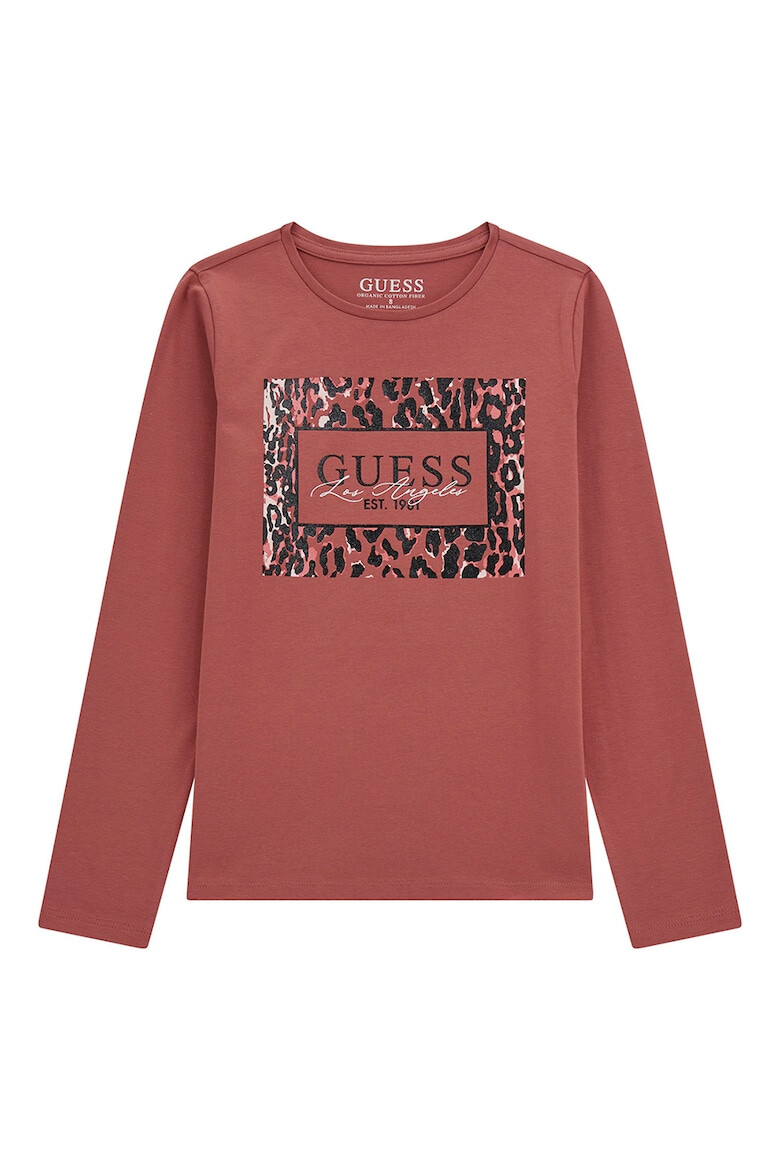 GUESS KIDS Bluza cu imprimeu si decolteu la baza gatului - Pled.ro