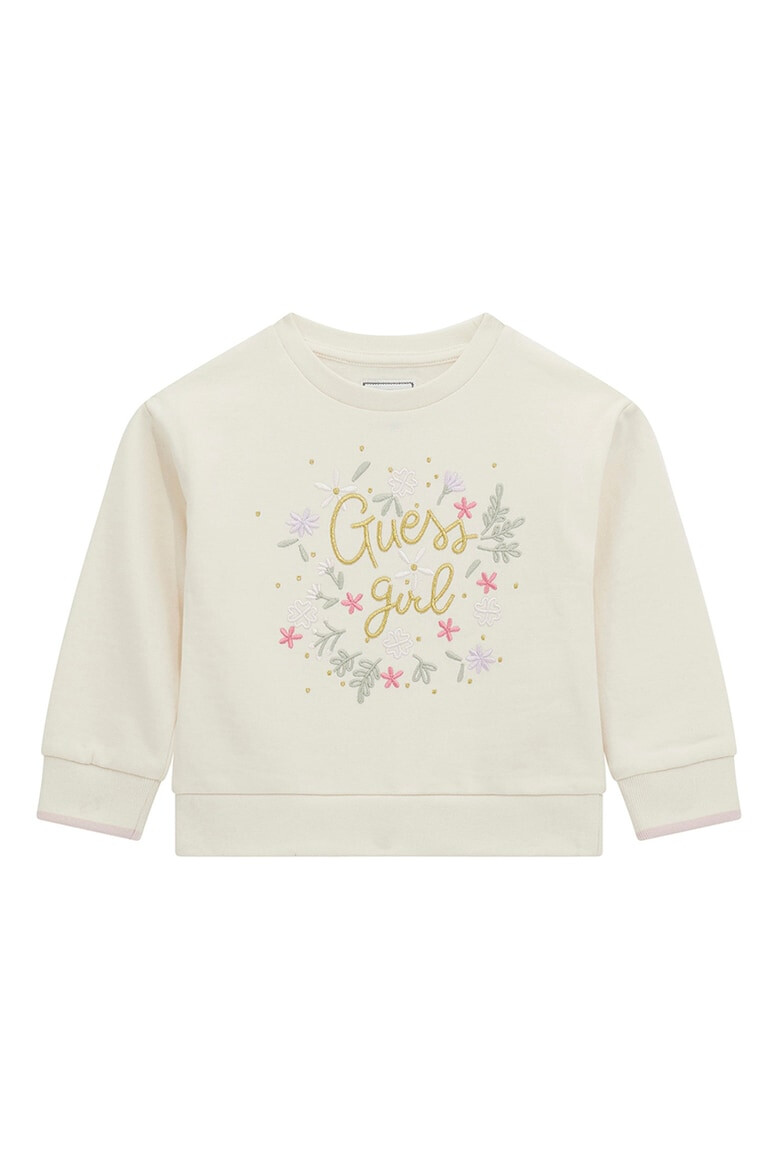 GUESS KIDS Bluza de trening din bumbac cu imprimeu text si detalii brodate - Pled.ro