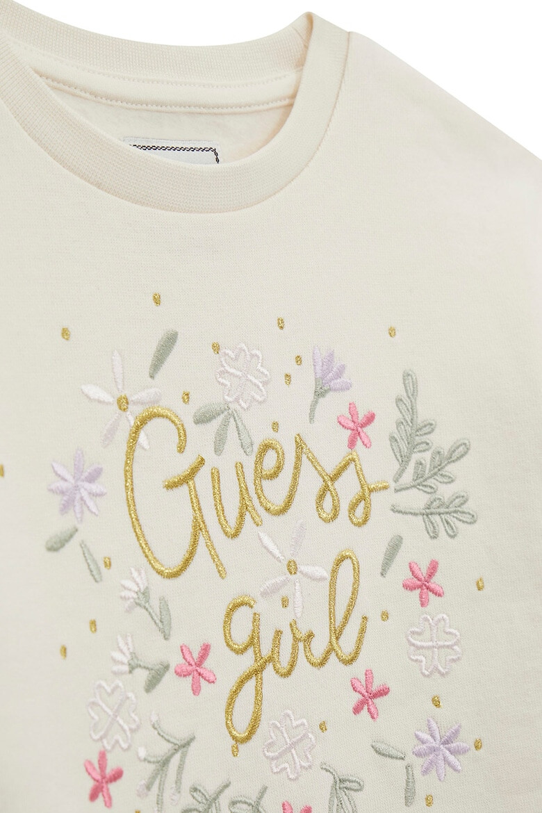 GUESS KIDS Bluza de trening din bumbac cu imprimeu text si detalii brodate - Pled.ro