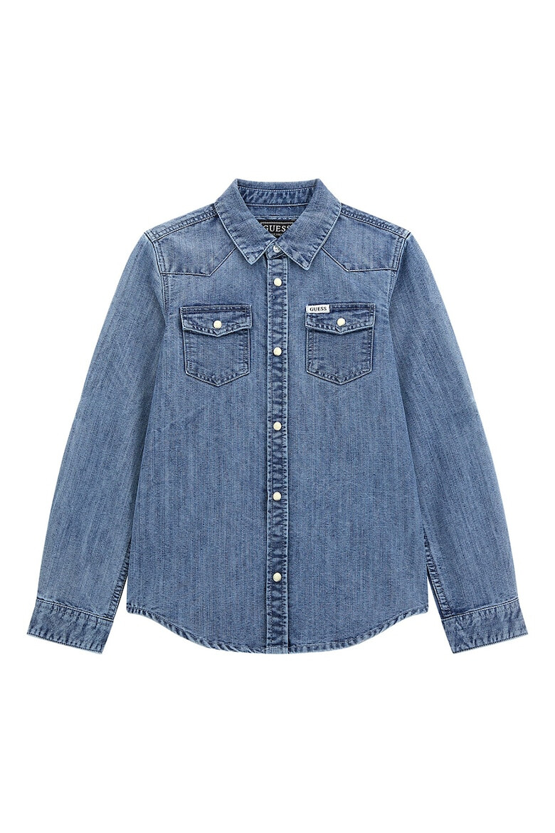 GUESS KIDS Camasa de denim cu buzunare pe piept - Pled.ro