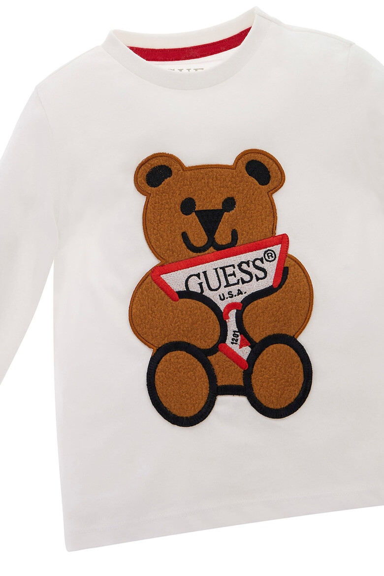 GUESS KIDS GUESS Bluza cu decolteu la baza gatului si logo brodat - Pled.ro