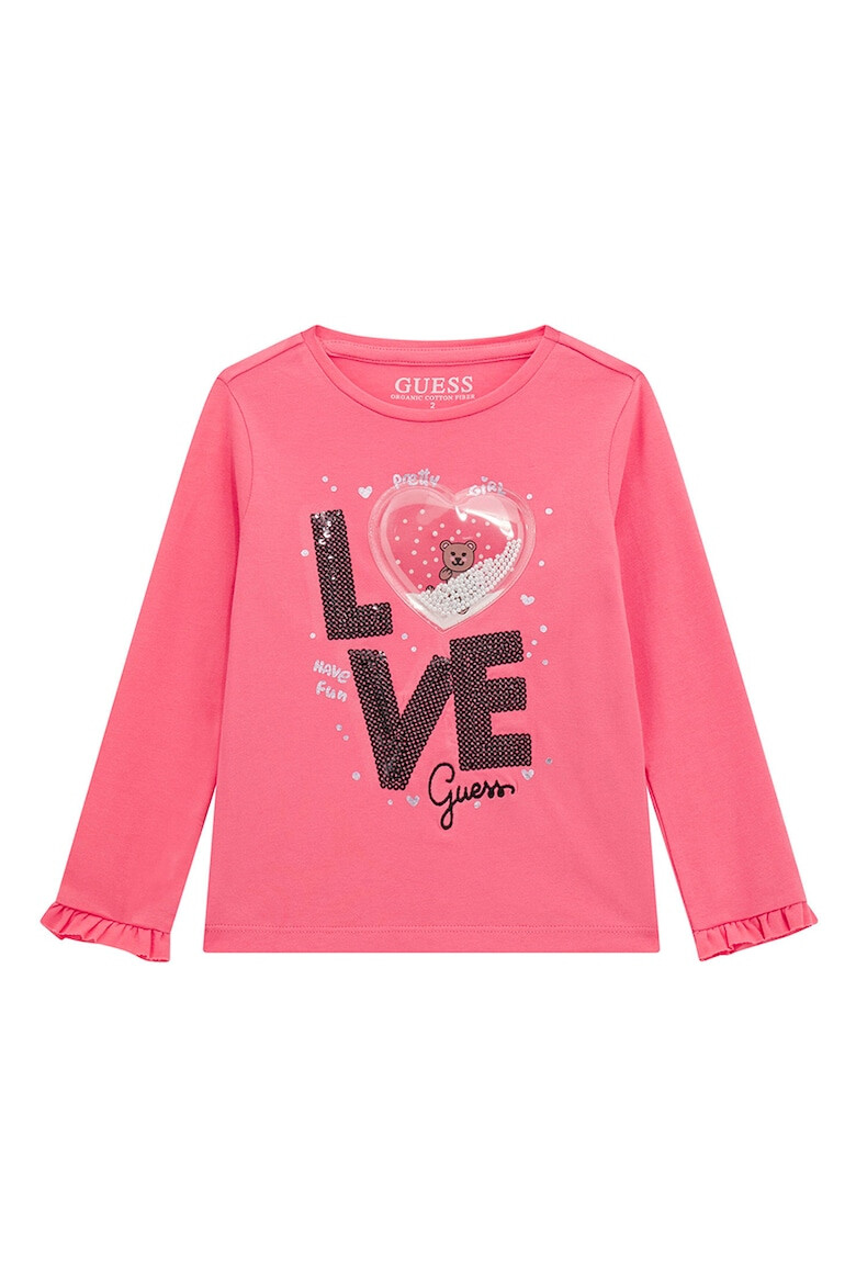 GUESS KIDS GUESS Bluza cu imprimeu grafic si garnituri cu volane - Pled.ro