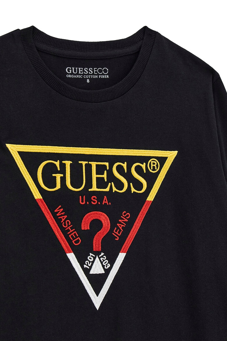 GUESS KIDS Bluza cu logo brodat si decolteu la baza gatului - Pled.ro