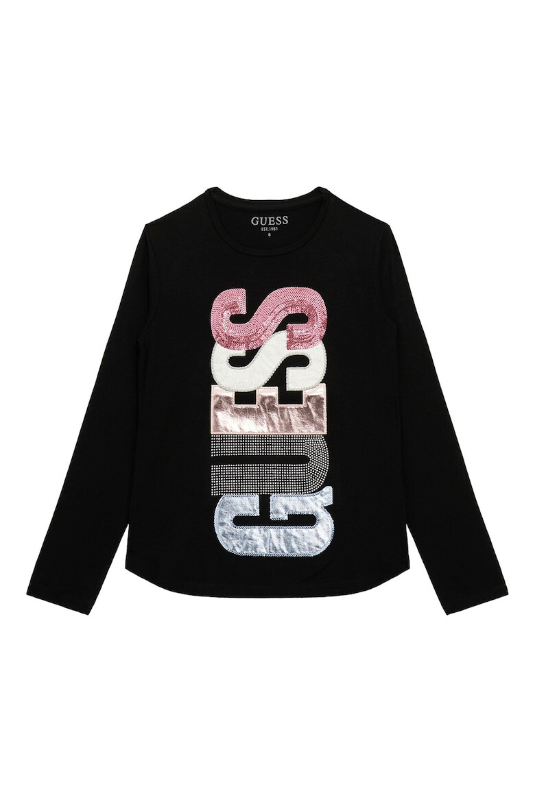 GUESS KIDS Bluza cu logo si decolteu la baza gatului - Pled.ro