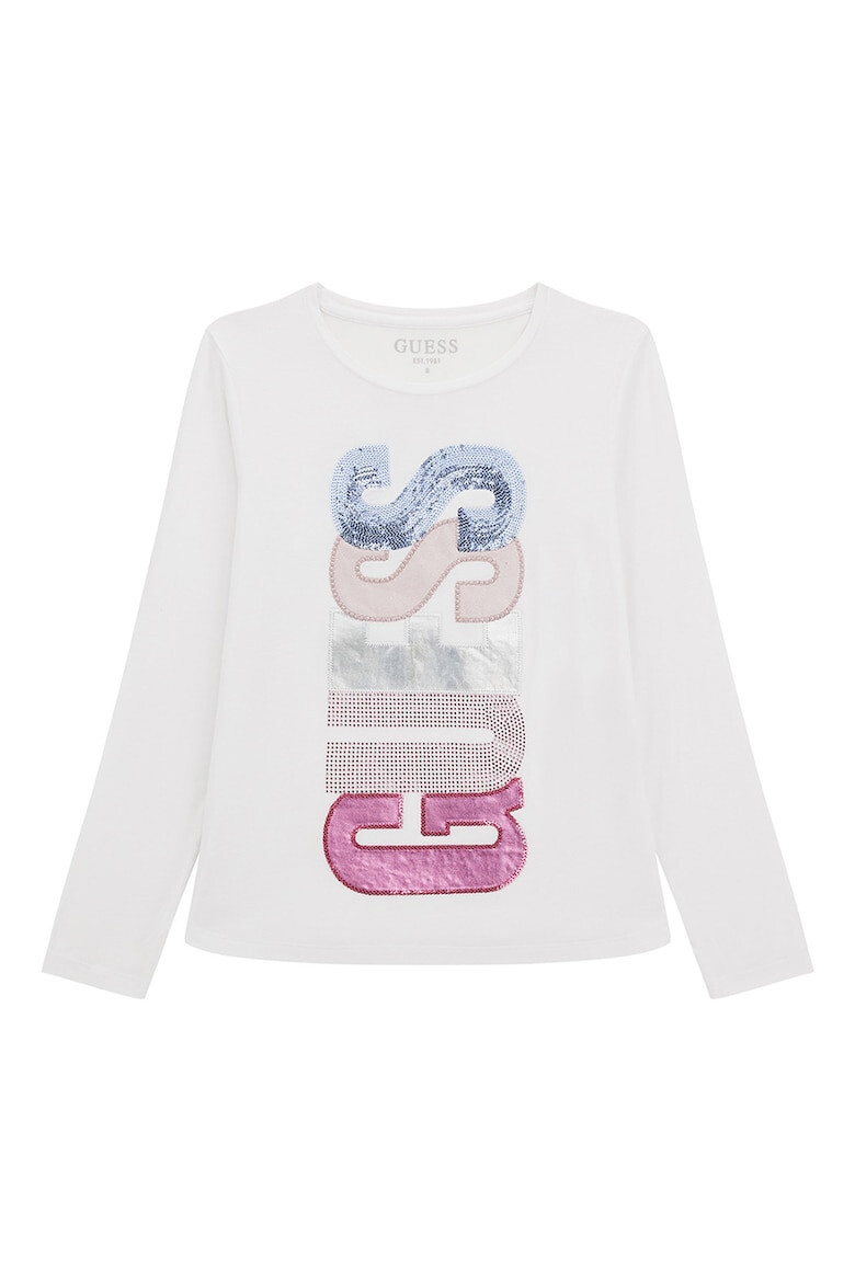 GUESS KIDS GUESS Bluza cu logo si decolteu la baza gatului - Pled.ro