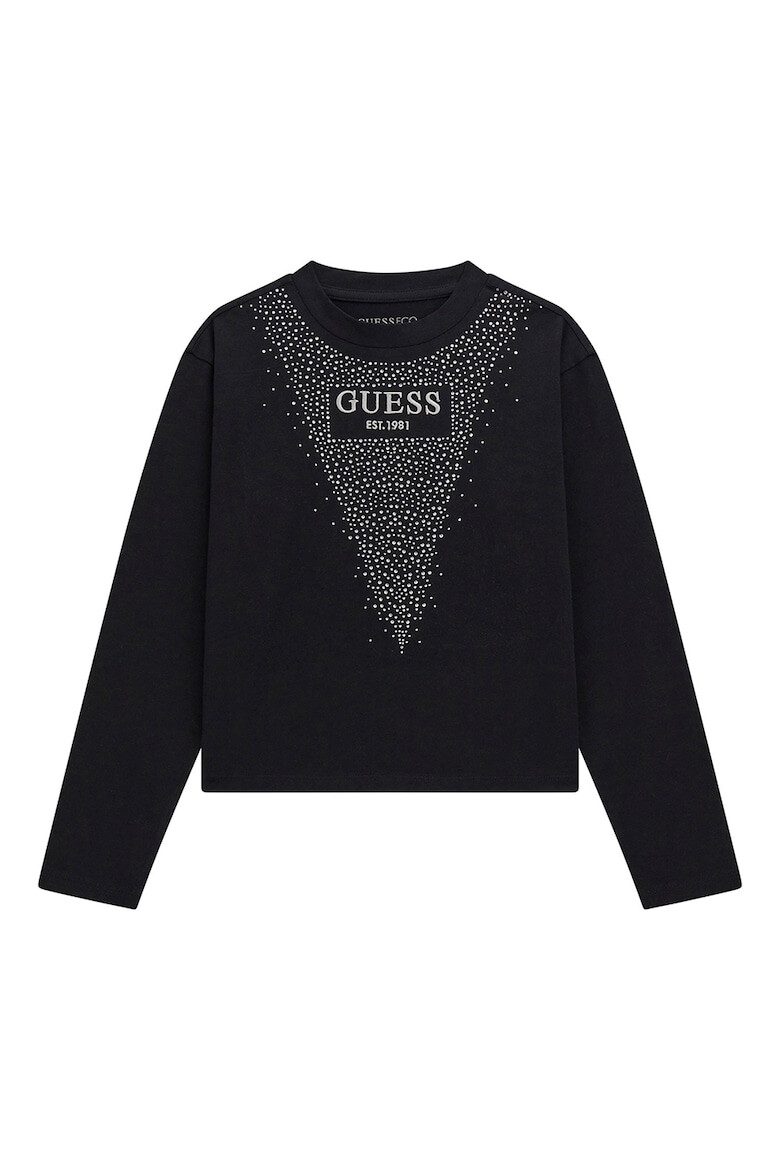 GUESS KIDS Bluza cu strasuri din amestec de bumbac - Pled.ro