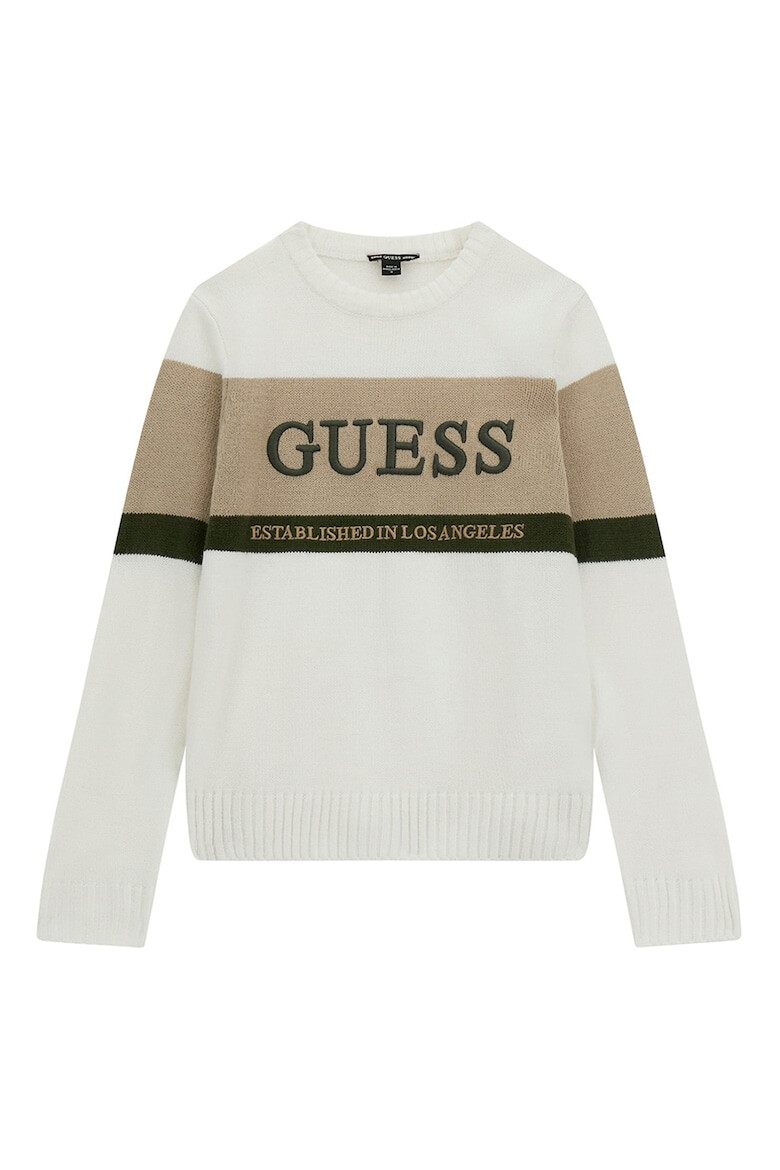 GUESS KIDS GUESS Pulover cu logo brodat si decolteu la baza gatului - Pled.ro