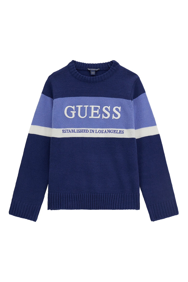 GUESS KIDS GUESS Pulover cu logo brodat si decolteu la baza gatului - Pled.ro