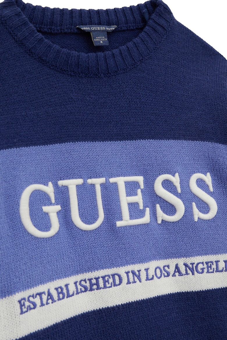 GUESS KIDS GUESS Pulover cu logo brodat si decolteu la baza gatului - Pled.ro