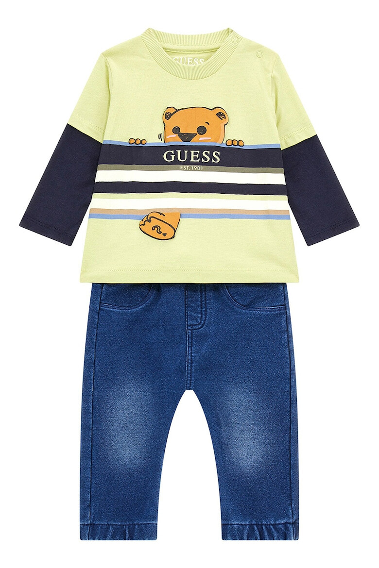 GUESS KIDS GUESS Set de bluza cu imprimeu si blugi uni - Pled.ro