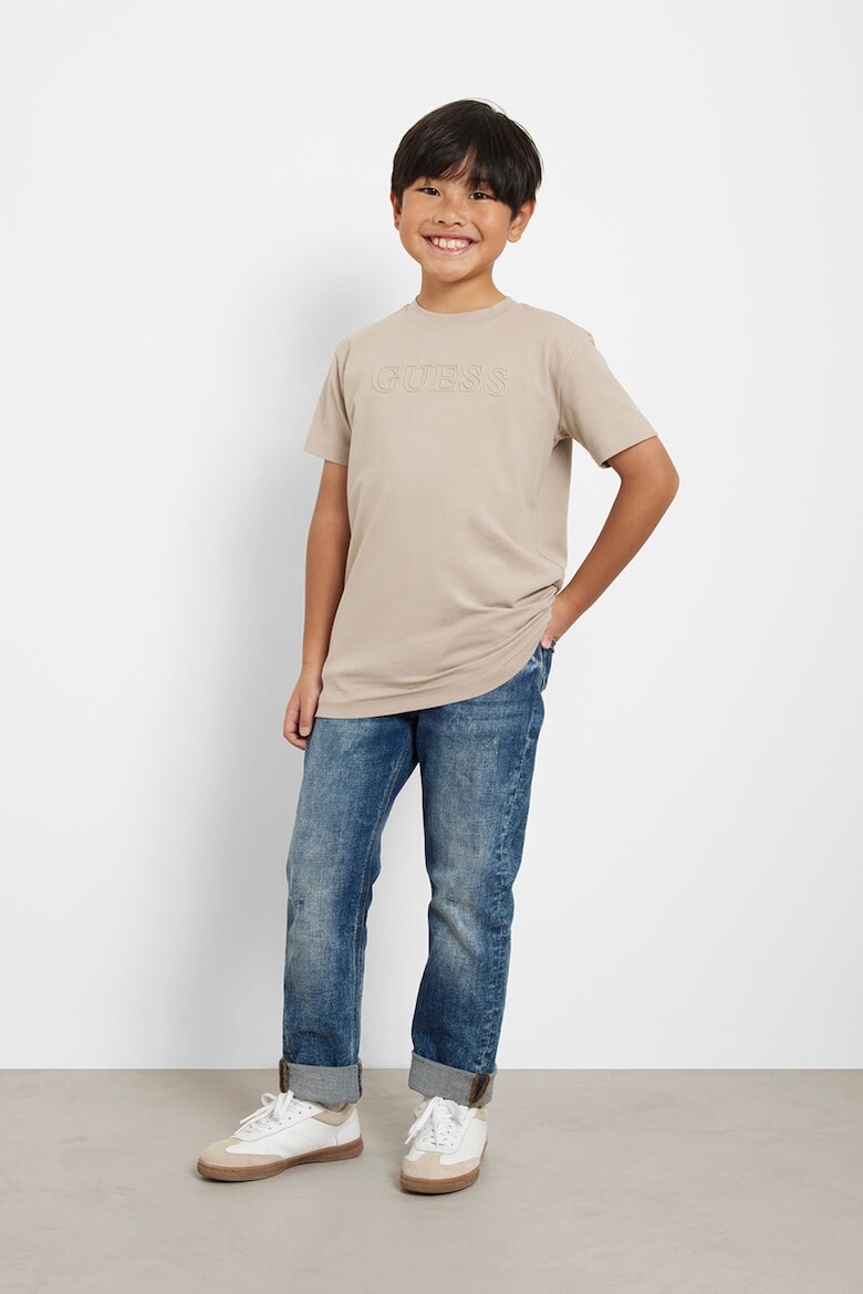 GUESS KIDS GUESS Tricou cu decolteu la baza gatului si logo in relief - Pled.ro