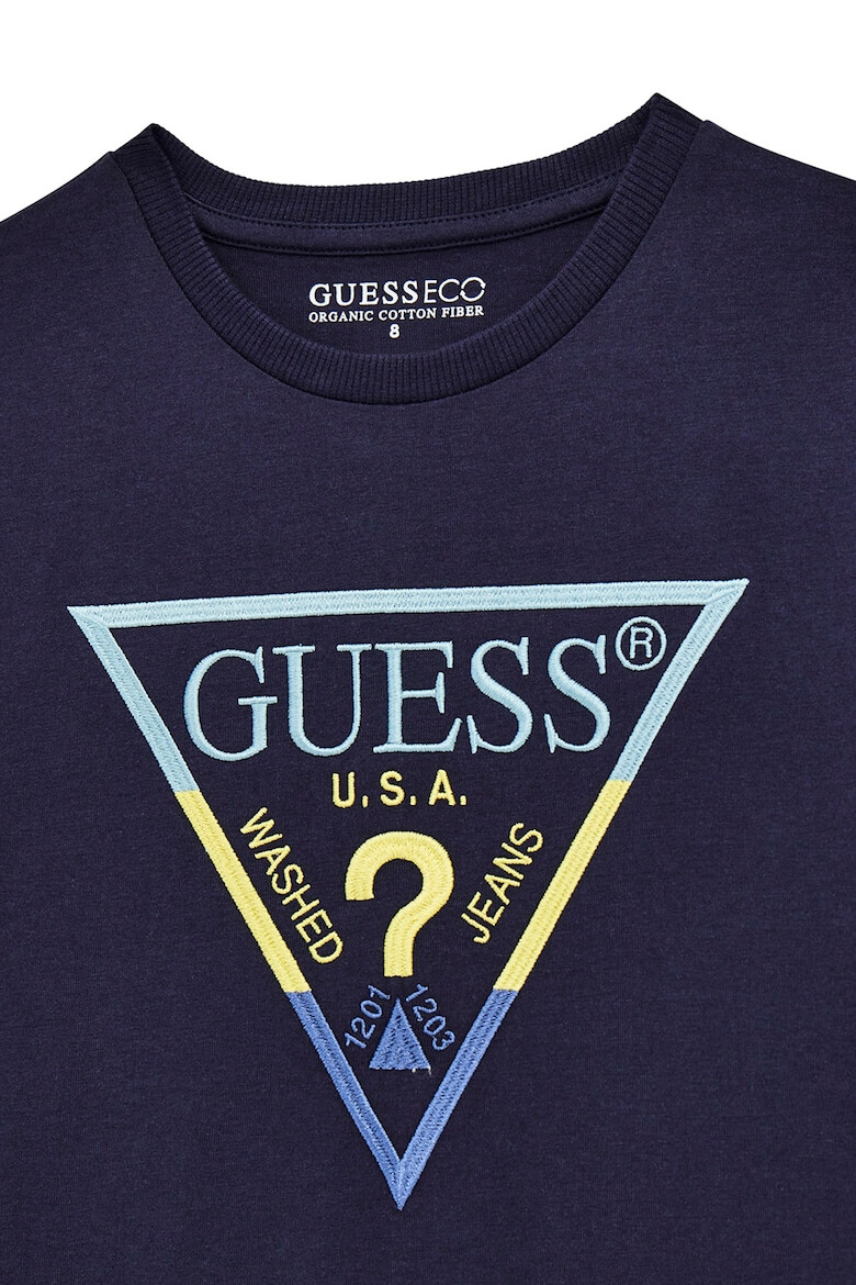 GUESS KIDS GUESS Tricou cu logo brodat si decolteu la baza gatului - Pled.ro