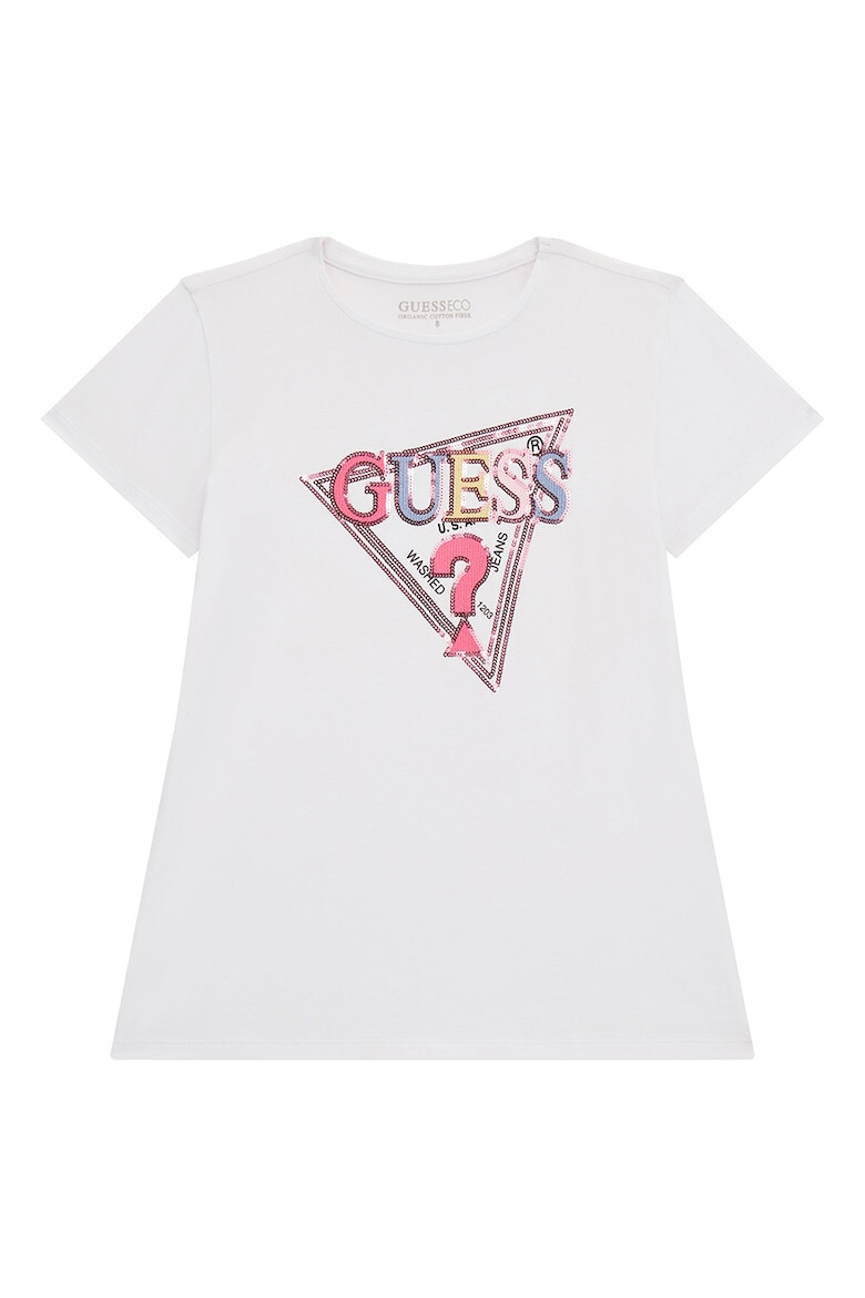 GUESS KIDS Tricou cu logo si decolteu la baza gatului - Pled.ro