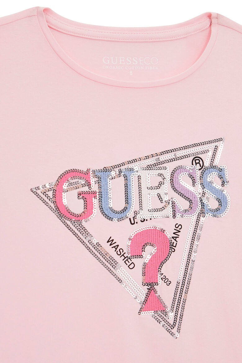 GUESS KIDS GUESS Tricou cu logo si decolteu la baza gatului - Pled.ro