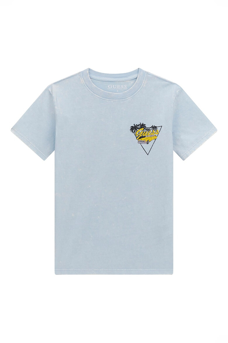 GUESS KIDS GUESS Tricou din bumbac cu decolteu la baza gatului si imprimeu pe partea din spate - Pled.ro