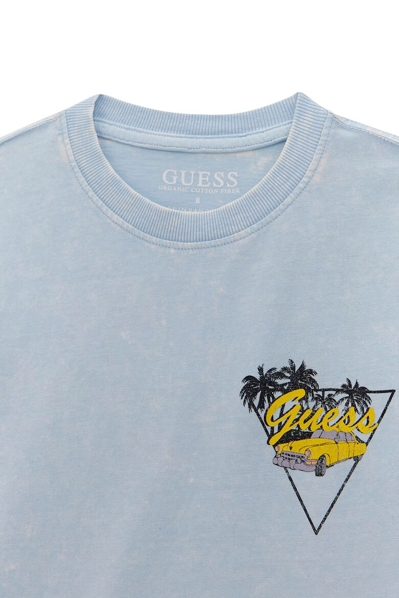 GUESS KIDS Tricou din bumbac cu decolteu la baza gatului si imprimeu pe partea din spate - Pled.ro