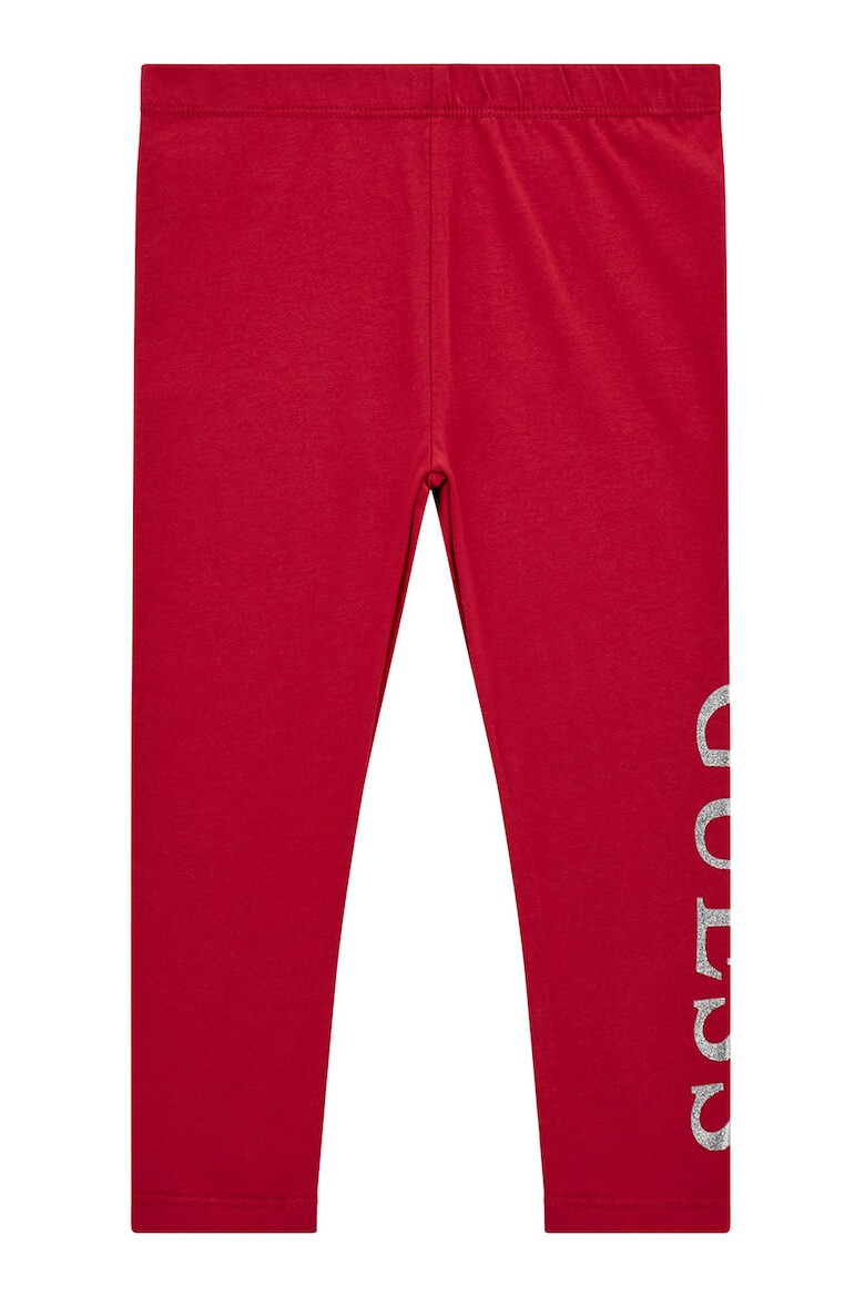 GUESS KIDS Pantaloni din amestec de bumbac cu imprimeu logo metalizat - Pled.ro