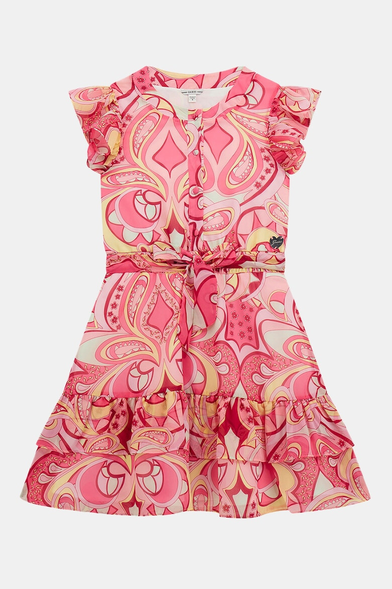 GUESS KIDS Rochie cu imprimeu si volane - Pled.ro