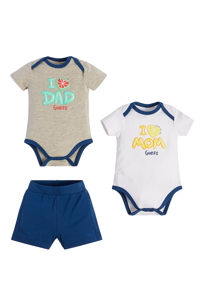 GUESS KIDS Set de body-uri cu imprimeu si pantaloni scurti - 3 piese - Pled.ro