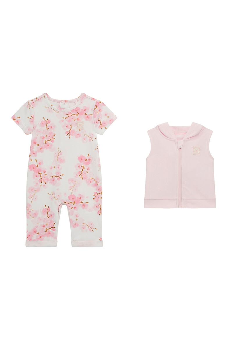 GUESS KIDS Set de salopeta cu model floral si vesta - Pled.ro