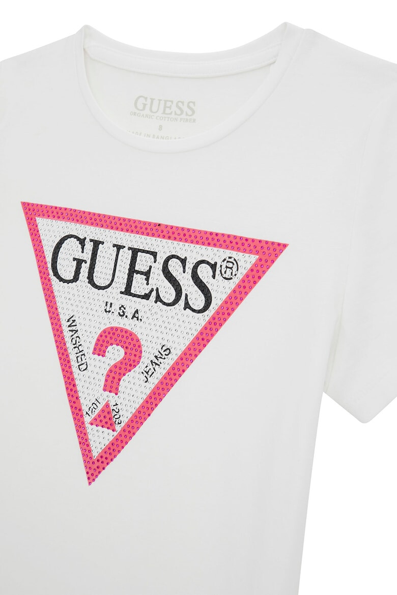 GUESS KIDS Tricou cu imprimeu logo si strasuri - Pled.ro