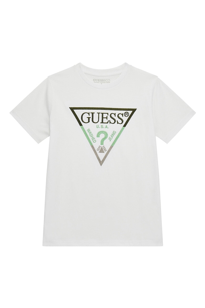 GUESS KIDS Tricou cu logo brodat si decolteu la baza gatului - Pled.ro