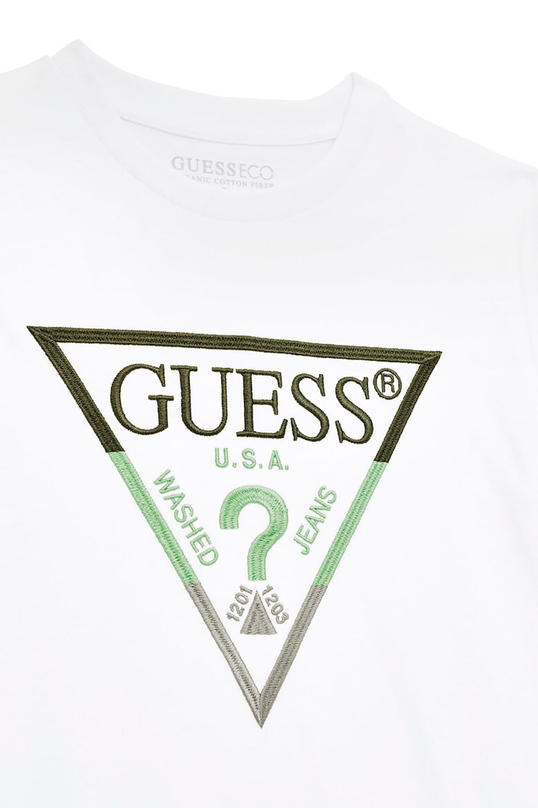 GUESS KIDS Tricou cu logo brodat si decolteu la baza gatului - Pled.ro