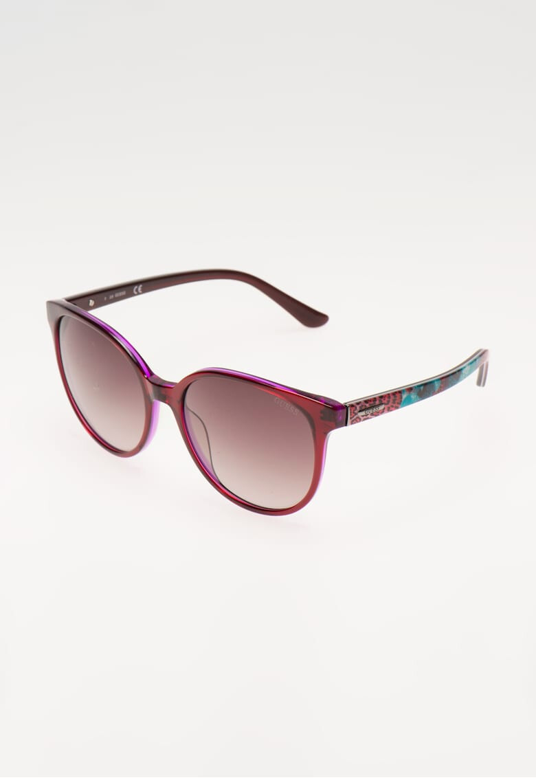 Guess Ochelari de soare Bordeaux cu brate multicolore - Pled.ro