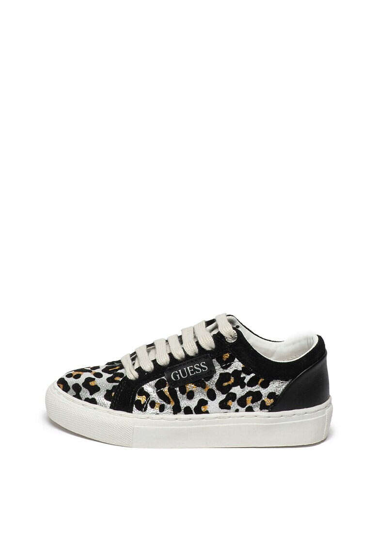 Guess Pantofi sport cu animal print si garnituri de piele intoarsa - Pled.ro