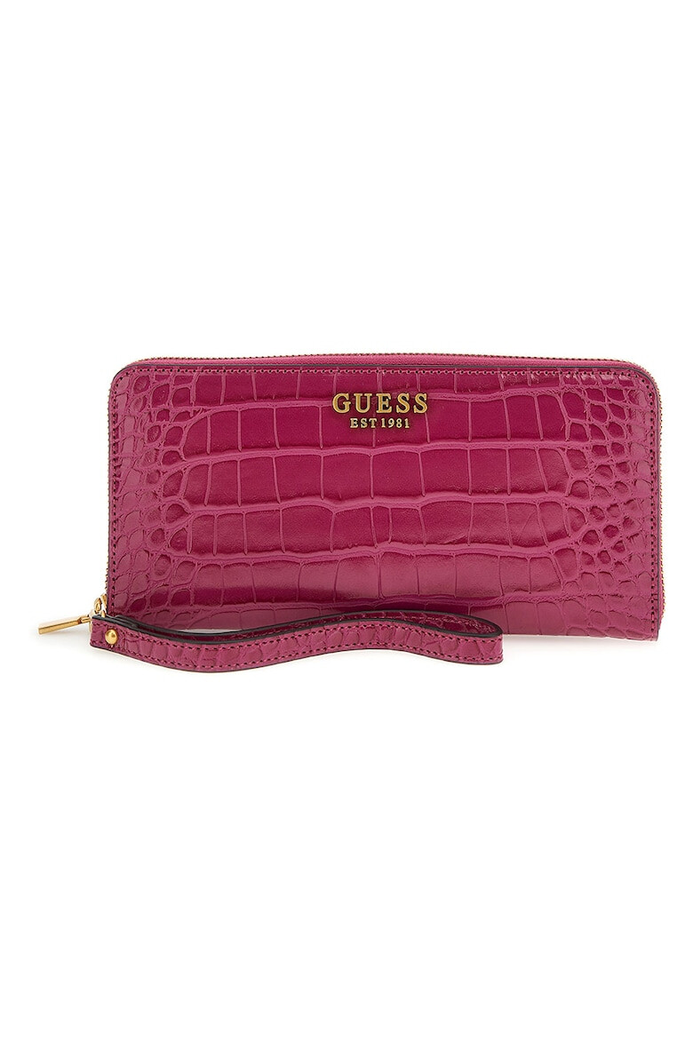 Guess Portofel cu aspect de piele de crocodil si fermoar Laurel - Pled.ro