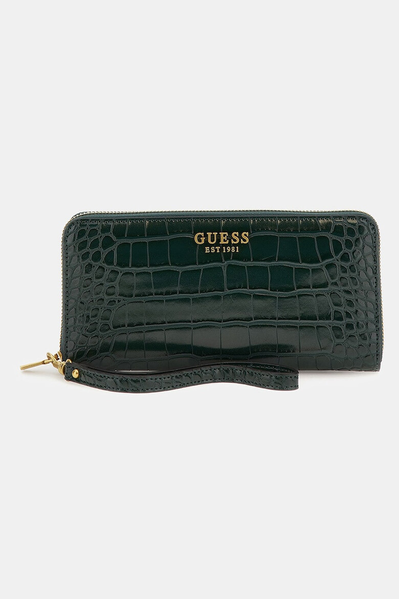 Guess Portofel cu aspect de piele de crocodil si fermoar Laurel - Pled.ro