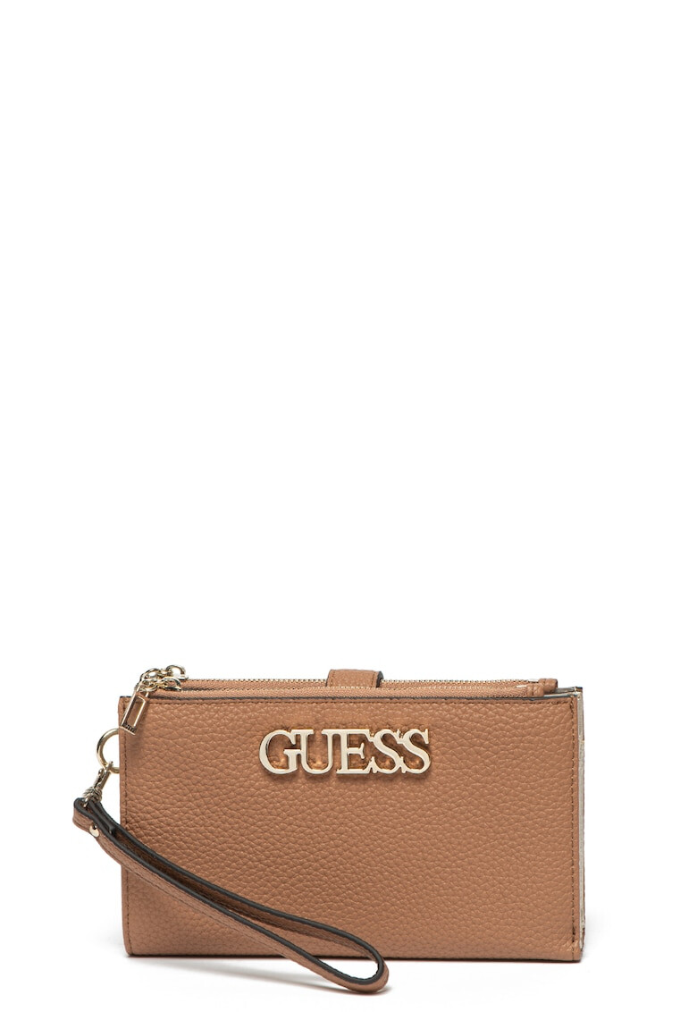 Guess Portofel de piele ecologica cu aplicatie logo metalica UpTown Chic - Pled.ro