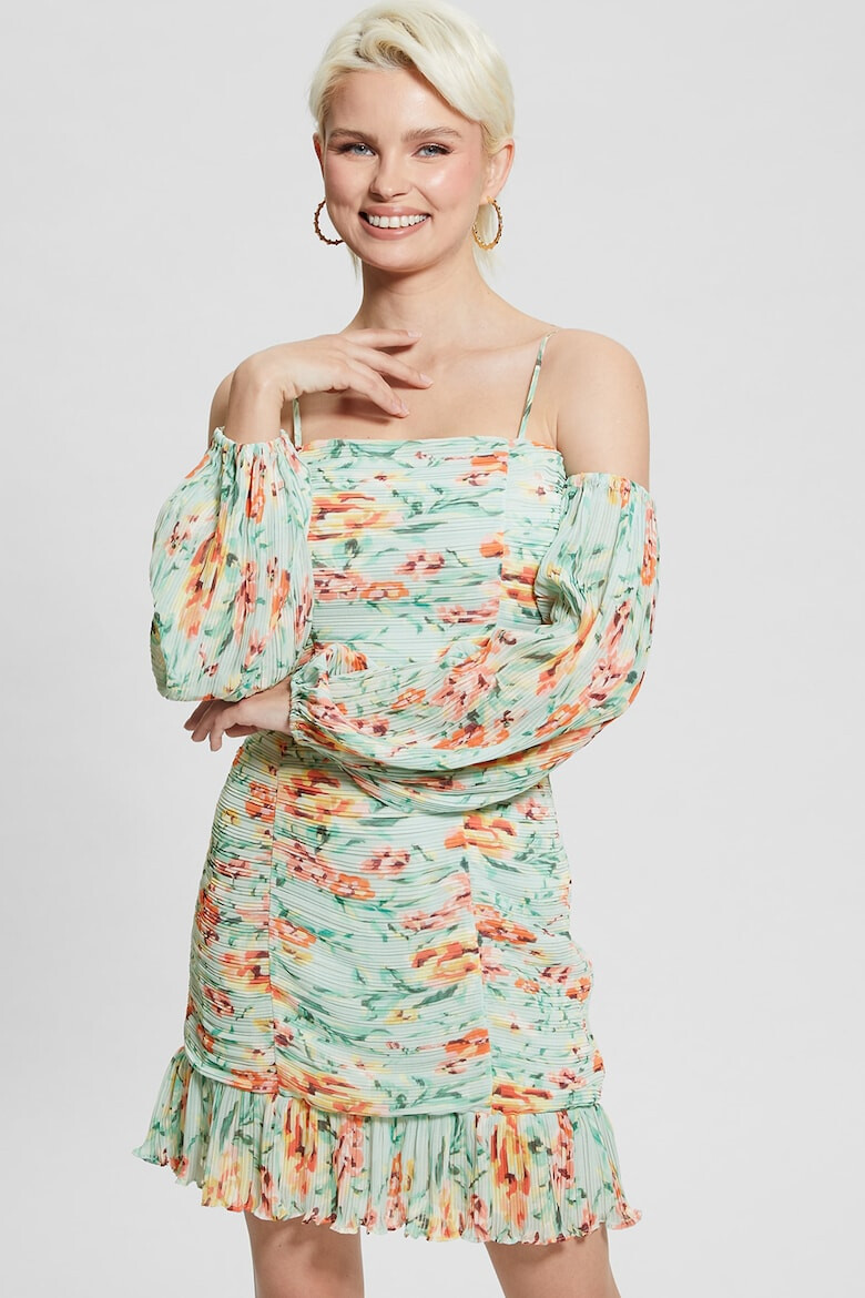 GUESS Rochie cu decolteu pe umeri si imprimeu floral - Pled.ro